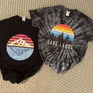 Set of 2 NWOT Save Lands t-shirts